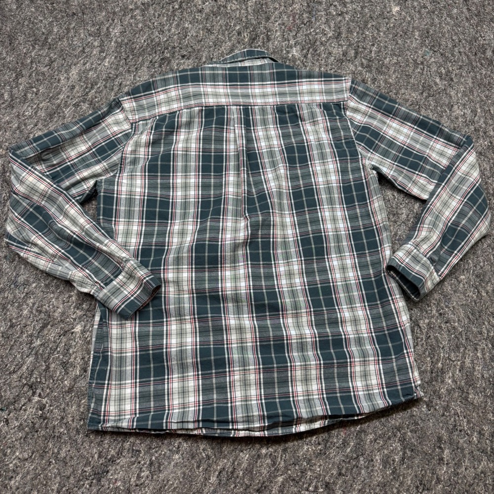 Wrangler Premium Quality Mens Plaid Button‎ Down Shirt Green White Red Size M - Picture 10 of 10